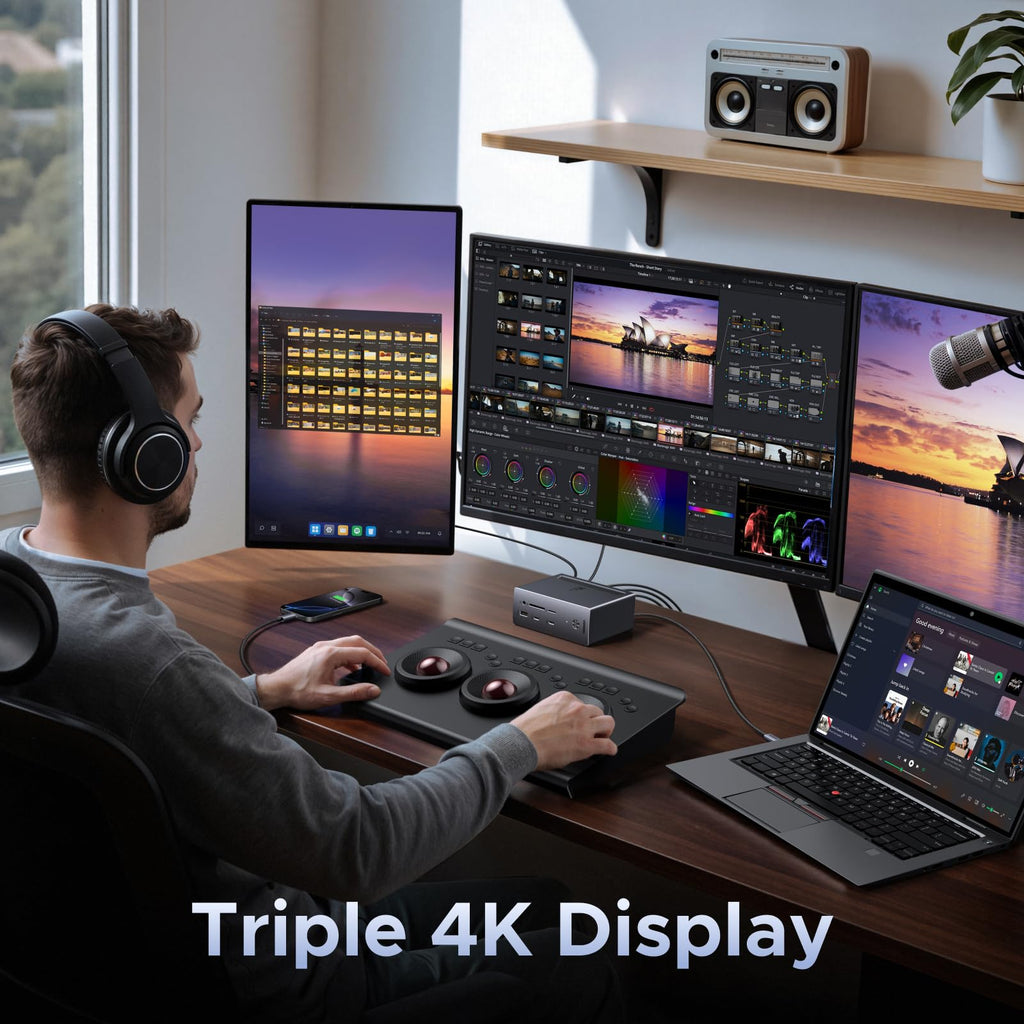 UGREEN USB-C Docking Station 3 Monitors 4K - 10Gbps & 100W Charging